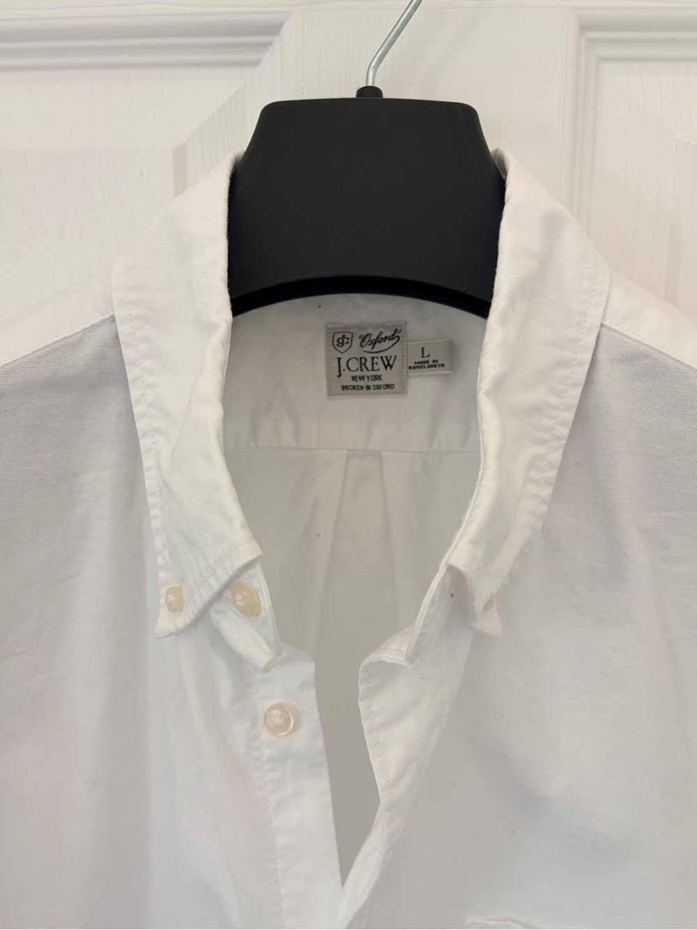 J Crew Classic Fit Solid White Oxford Shirt - Large